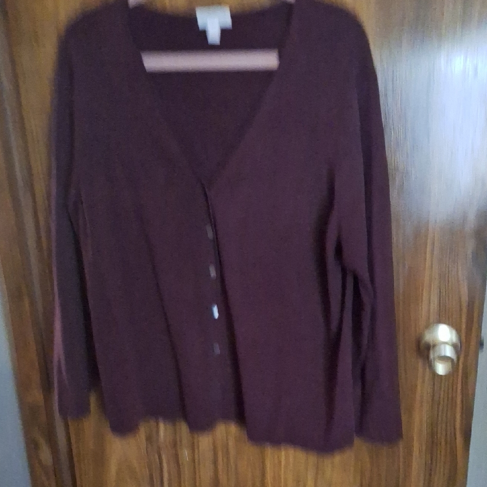 Women's Burgundy Cotton Sweater